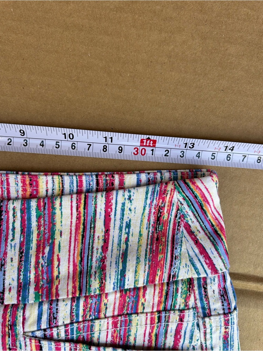 Westbounds Boho Eclectic Striped Pants Cropped Watercolor 6 Summer Vacation - Picture 4 of 8